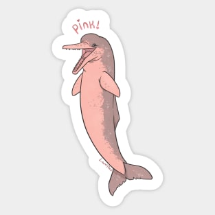 Pink! - EN - Amazon River Dolphin Sticker